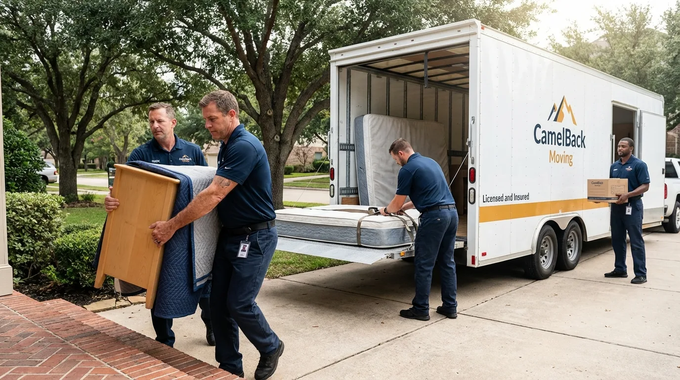 Crew loading residential truck for cross-state move from Princess Anne, MD