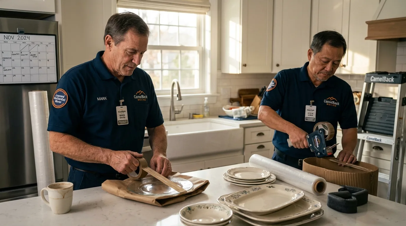 Professional crew packing kitchen dishware in Princess Anne, MD